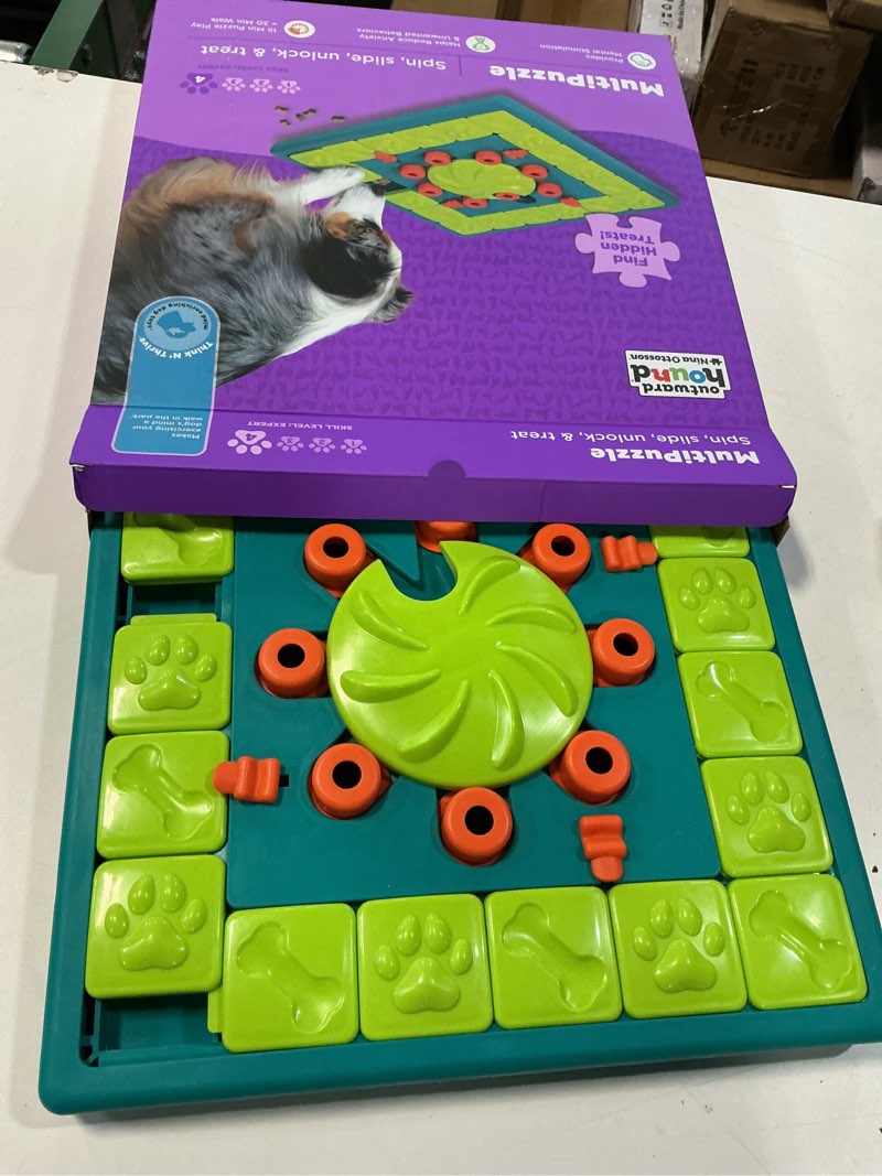 Condition photo showing Good Condition for Outward Hound by Nina Ottosson MultiPuzzle – Interactive Dog Treat Puzzle Enrichment Toy, Level 4 Expert Multipuzzle (Green)