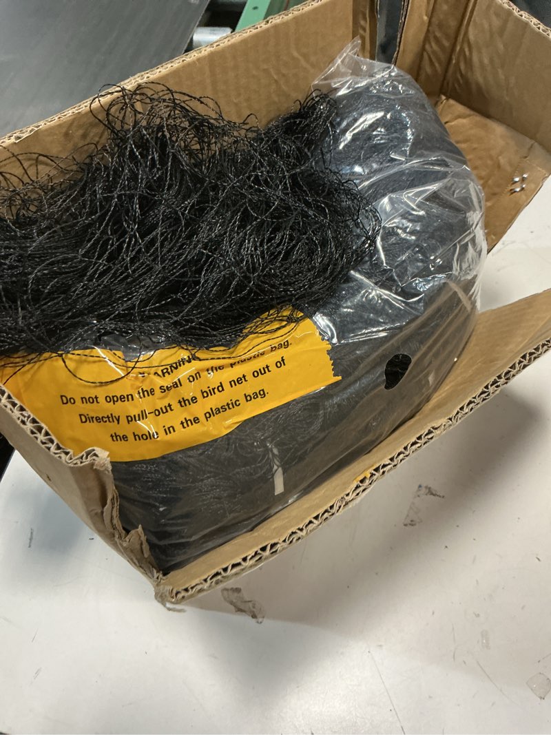 Condition photo showing As Is for bird netting for chicken coop - 50x50ft poultry netting over chicken run & chicken pen, heavy duty 2.4” mesh garden net for blueberry bushes, fruit trees and vegetable against birds, deer, squirrels 50'×50'-2.4''
