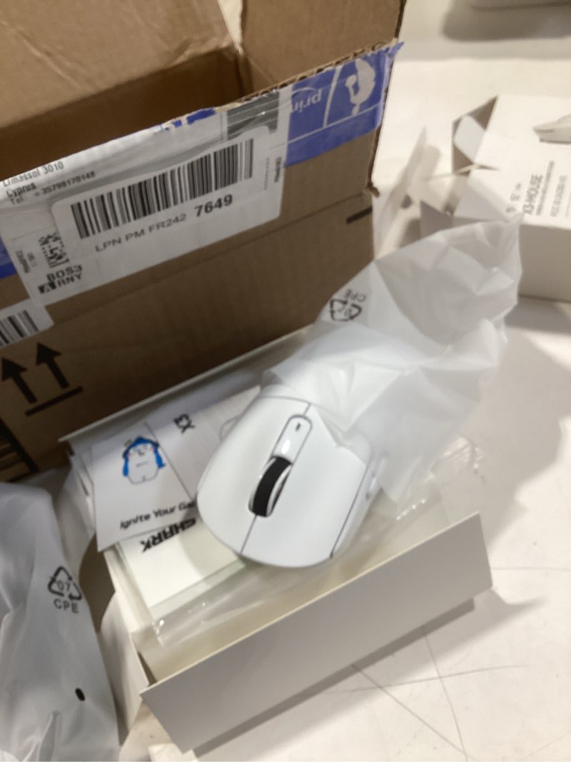 Condition photo showing Good Condition for attack shark x3 lightweight wireless gaming mouse, 49g tri-mode bluetooth/2.4g/usb-c wired mouse, paw3395 26k dpi sensor, 200h battery life, programmable buttons, griptape for pc/laptop/mac white & griptape