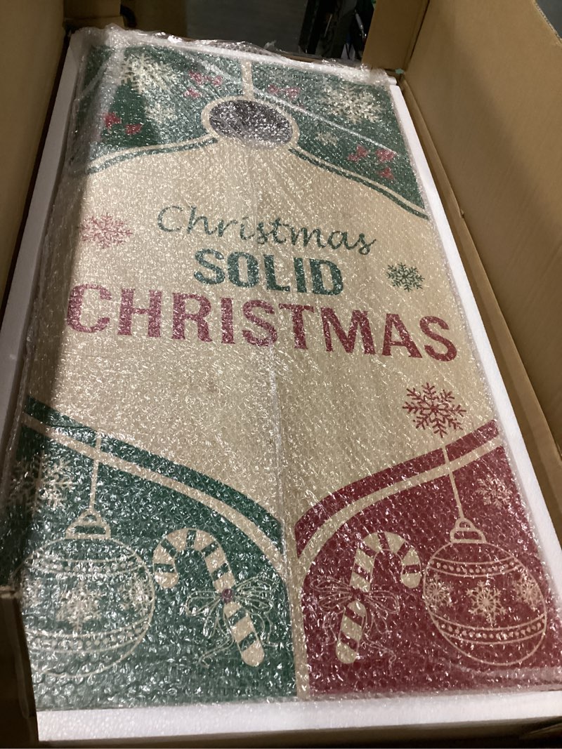 Condition photo showing New/Like New for Christmas Cornhole Board Set for Family Games – Regulation Size (4x2ft) Solid Wood, All-Weather Bags & Case. The Ultimate Outdoor/Indoor Corn Hole Games for Holiday Gatherings & Tailgate Fun