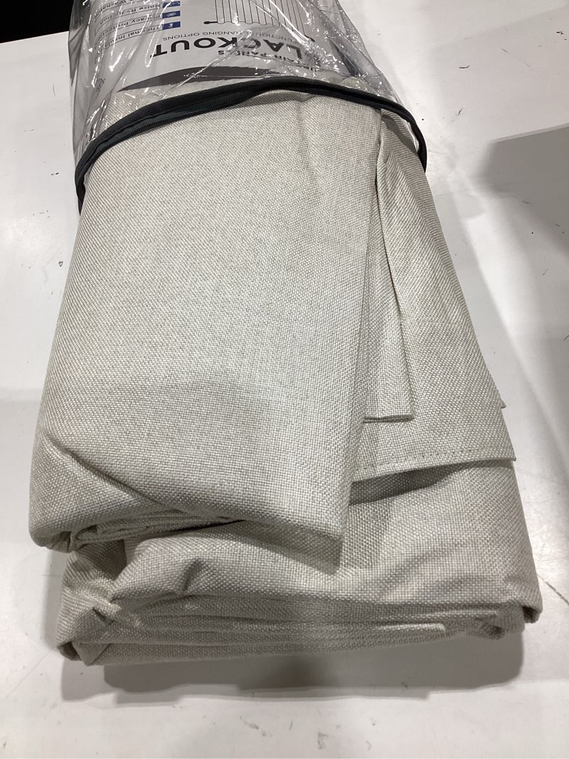 Condition photo showing Good Condition for 100% blackout shield linen blackout curtains for bedroom 96 inches long, back tab/rod pocket living room drapes, thermal insulated blackout curtains 2 panels set, 50" w x 96" l,cream cream 50"w x 96"l (pack of 2)