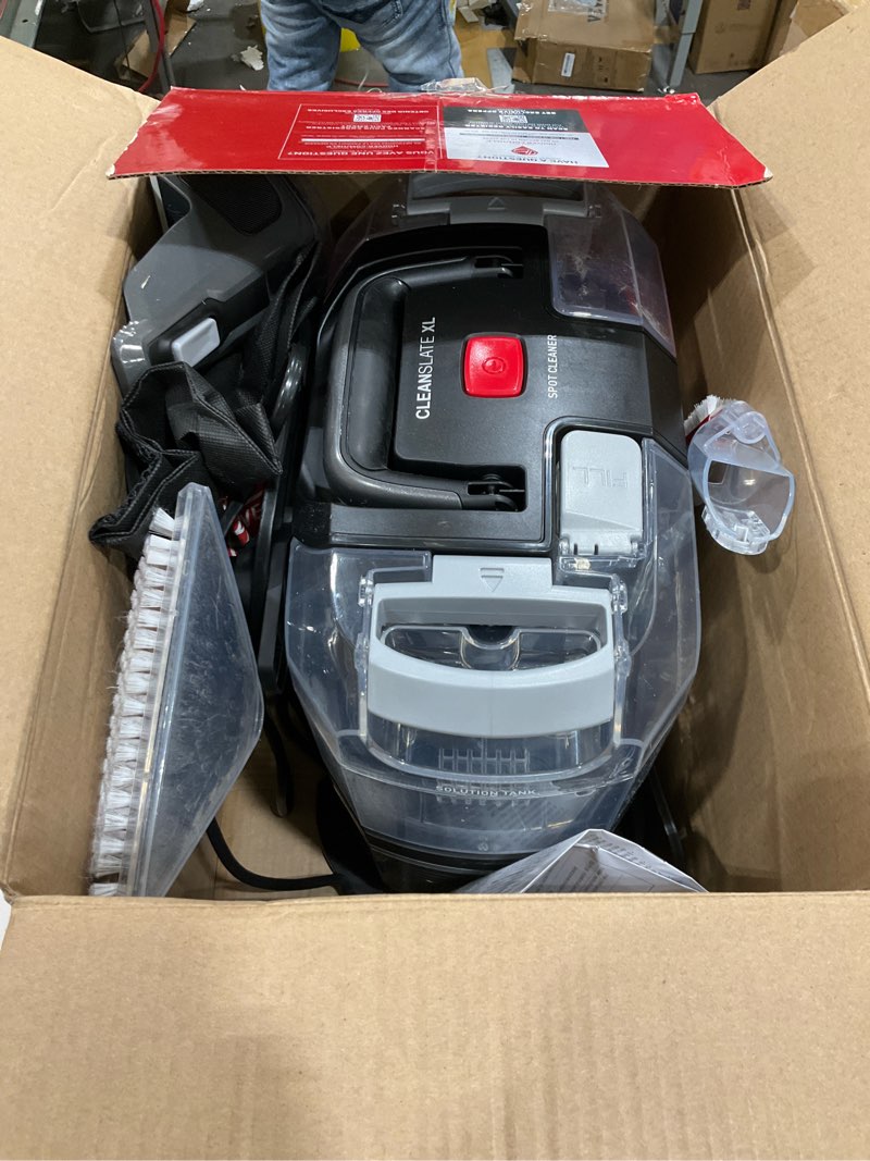 Condition photo showing As Is for Hoover CleanSlate XL Deep Cleaning Carpet + Upholstery Spot Cleaner Machine with Specialized Tools, Permanent Stain Remover, Pair with Hoover Portable Spot Cleaner Solution