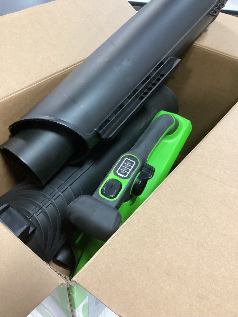 Condition photo showing Good Condition for Greenworks 40V (230 MPH / 505 CFM) Cordless Brushless Leaf Blower/Vacuum with Bag, High Power, Lightweight & Quiet for Yard Debris Cleanup, Battery and Charger not included Blower / Vac (230 MPH) Tool Only