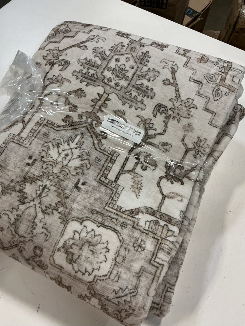 Condition photo showing Good Condition for madane hallway runner 3x8, kitchen rugs washable entryway rug 8ft vintage kitchen runners non slip indoor area rug farmhouse carpet runner for bathroom living room bedroom (3 x 8, beige/brown) beige/brown 3' x 8' (runner)