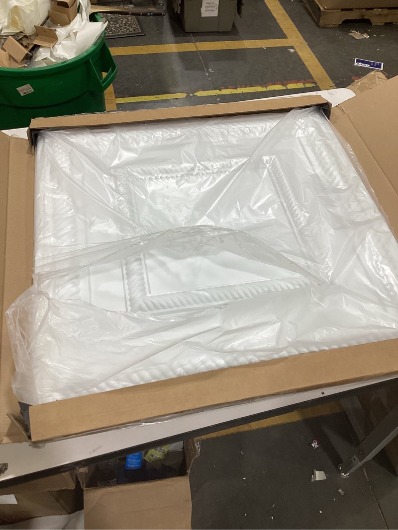 Condition photo showing Good Condition for Art3d 12-Pack 24"x24" PVC Lightweight Drop Ceiling Tile, 2x2 ft Water-Resistant Ceiling Panels to Prevent Breakage, White Square White 24 x 24 Inch