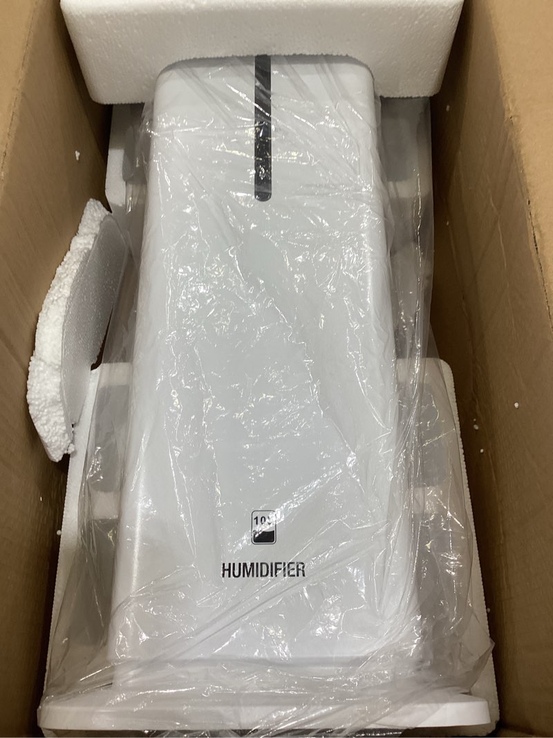 Condition photo showing As Is for 10L/2.6Gal Smart Humidifiers for Bedroom Large Room up to 600ft², 100H Runtime Cool Mist Top Fill, Ultra Quiet 30dB, Auto Control, Essential Oil Tray, Perfect for Bedroom, Office, Baby, White