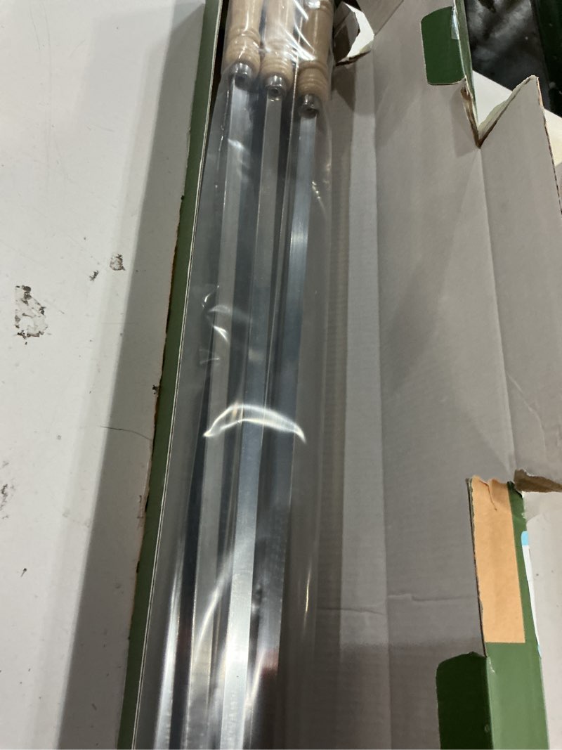 Condition photo showing New/Like New for 23.5" large skewers for grilling,304 stainless steel 0.4 inch wide kabob skewers with wooden handle,heavy-duty flat metal kebab skewer,bbq barbecue skewer reusable for outdoor grill-12pcs 23.5 inch?12 pcs?