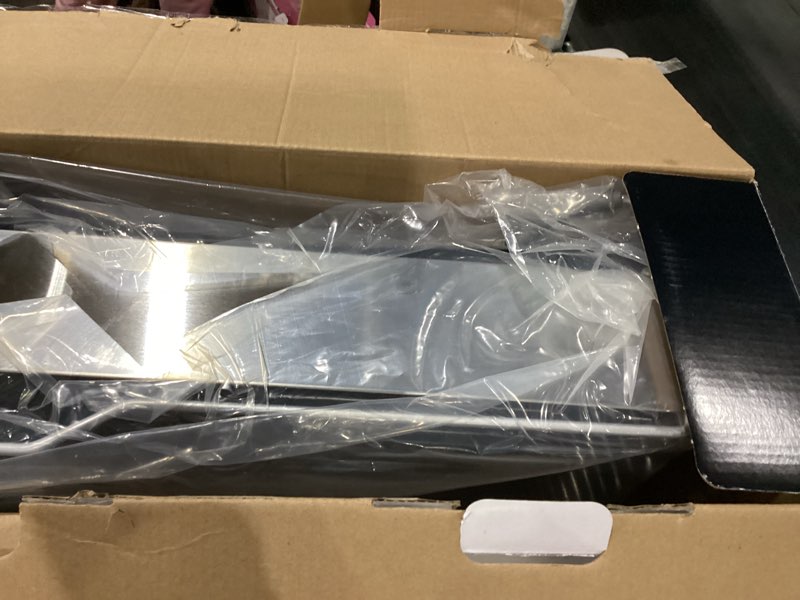 Condition photo showing New/Like New for KitchenAid Large Capacity Full Size Rust Resistant Dish Rack with Angled Drain Board and Removable Flatware Caddy, Light Grey Gray Full Size