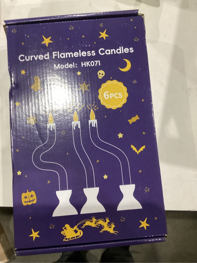 Condition photo showing New/Like New for COOLWUFAN Window Candles with Remote Timer, 6 Pcs Flameless Taper Candles Battery Operated with Black Holder, Realistic LED Flickering Flame Dripless, Christmas Decorations Indoor for Home Party Fall 6Pcs-Black