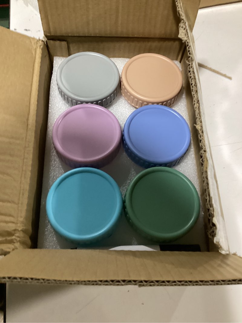 Condition photo showing New/Like New for DRKIO 6 Pack Glass Baby Food Storage Containers - 4 Oz Baby Food Jars with Lids Baby Food Maker Microwave Dishwasher Freezer Safe 100% Leak Proof BPA Free Reusable 4 Oz - Multicolor
