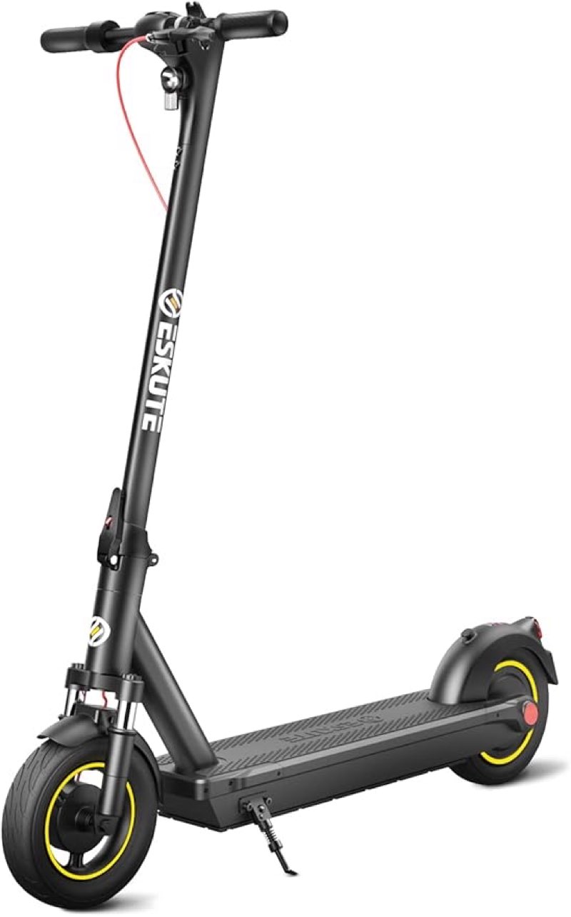 ESKUTE ES MAX Electric Scooter Adults, 35 Miles Range, 18.6 MPH, 450W Motor Commuter Electric Scooter, 10'' Solid Tires, 265lbs Max Load, Dual Brakes & Suspension Electric Scooters