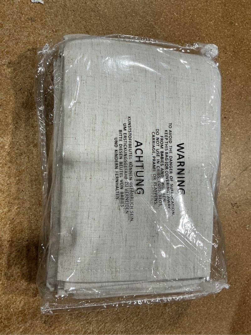 Condition photo showing Good Condition for nanspring ivory linen blackout curtains 96 inches long 2 panel set for living room back tab pinch pleated blackout curtain drapes boho farmhouse neutral cream bedroom black out curtains 96 inch long 52"w x 96"l (pack of 2) natural