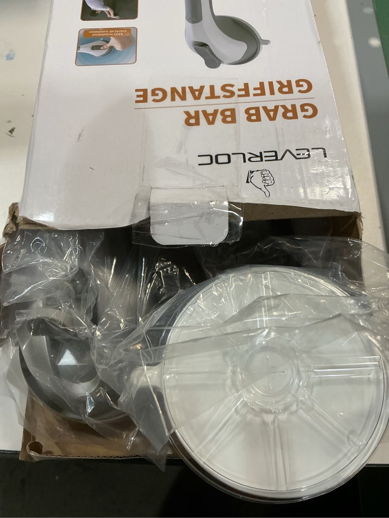 Condition photo showing New/Like New for LEVERLOC Shower Grab Bars 2 Pack, Suction Grab Bar Easy to Install Shower Handle for Bathroom Removable Handrails for Seniors Elderly Heavy Duty Safety Grip Waterproof Drill Free, Silver 16.8” 2 Set Silver