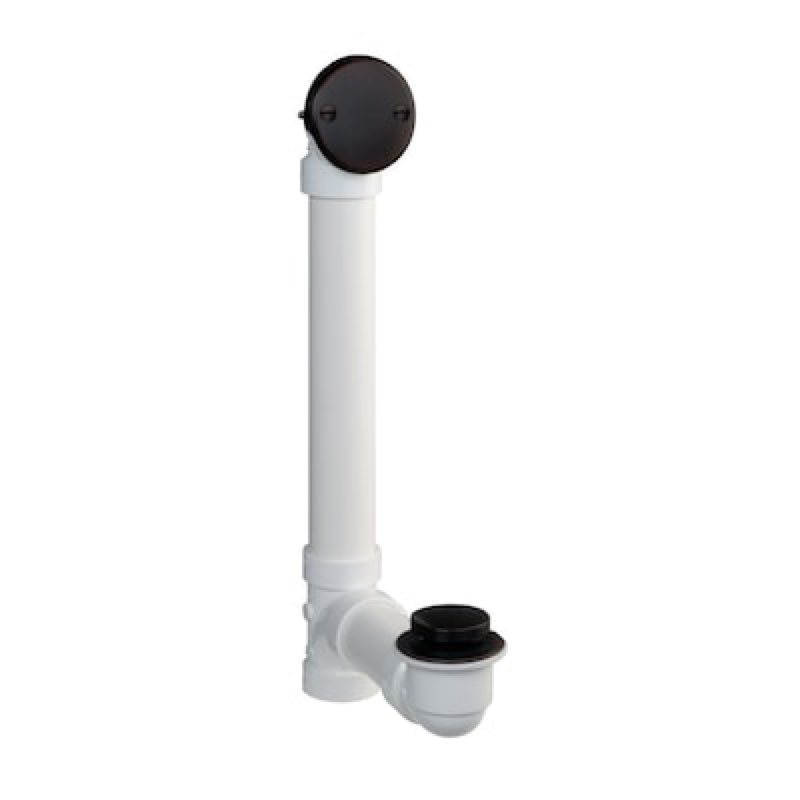 dearborn 1-1/2-in touch-toe white/matte black toe-touch drain with pvc pipe included