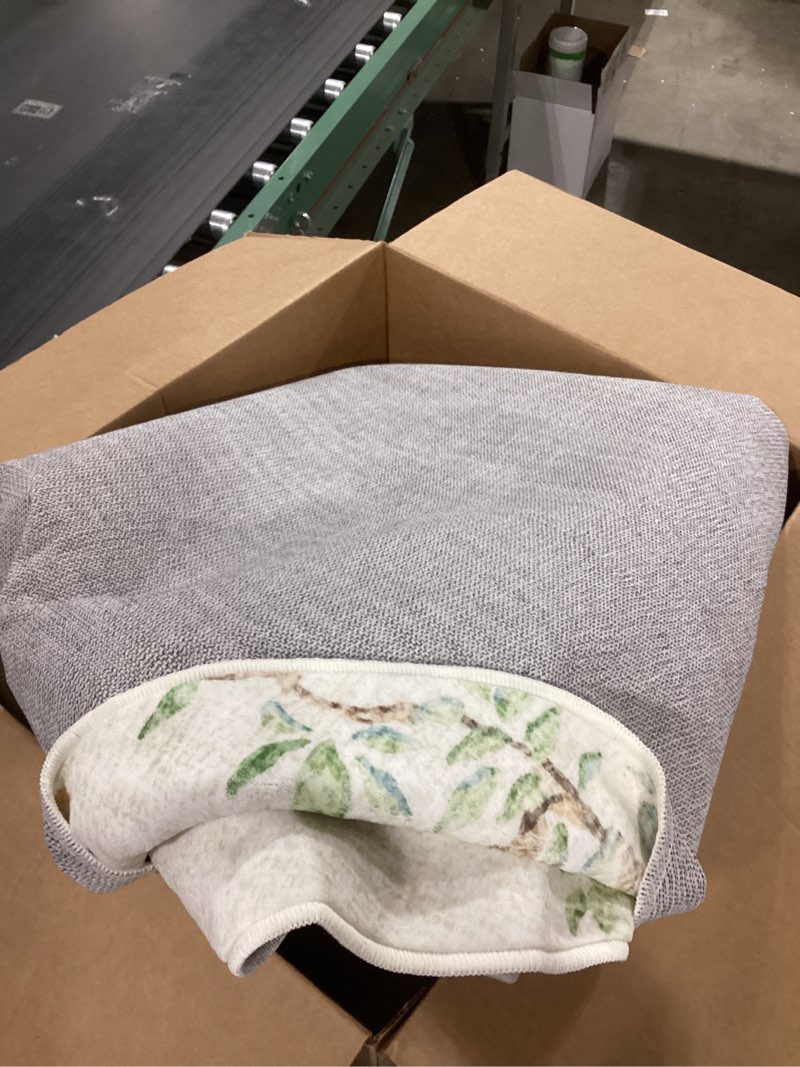 Condition photo showing Good Condition for jinchan Round Rugs 8ft Ivory Botanical Birds Print Machine Washable 8' Circle Nature Plants Modern Soft Non Slip Kids Throw Area Rugs Ultra Thin Low Pile Carpet for Living Room Bedroom Dining Room 8' (Round) Natural Ivory