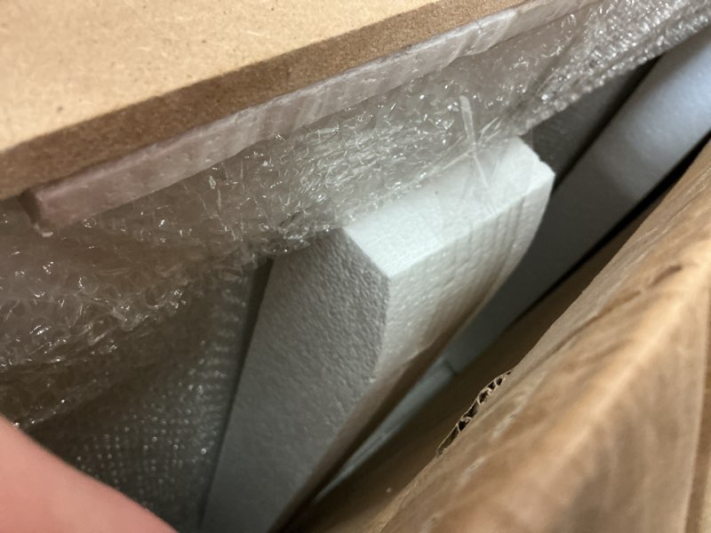 Condition photo showing New/Like New for sunrosa shower base 60"×32"×4", single threshold shower bases with left drain, rectangle solid surface white shower pan, slip resistant textured surface, include stainless steel chrome cover ??[60"x32"]leftdrain