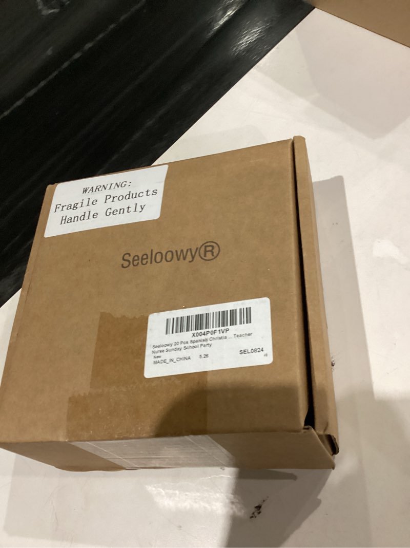 Condition photo showing item condition for Seeloowy 20 Pcs Spanish Christian Acrylic Gift for Women, Mini Floral Acrylic Decoration Bible Verse