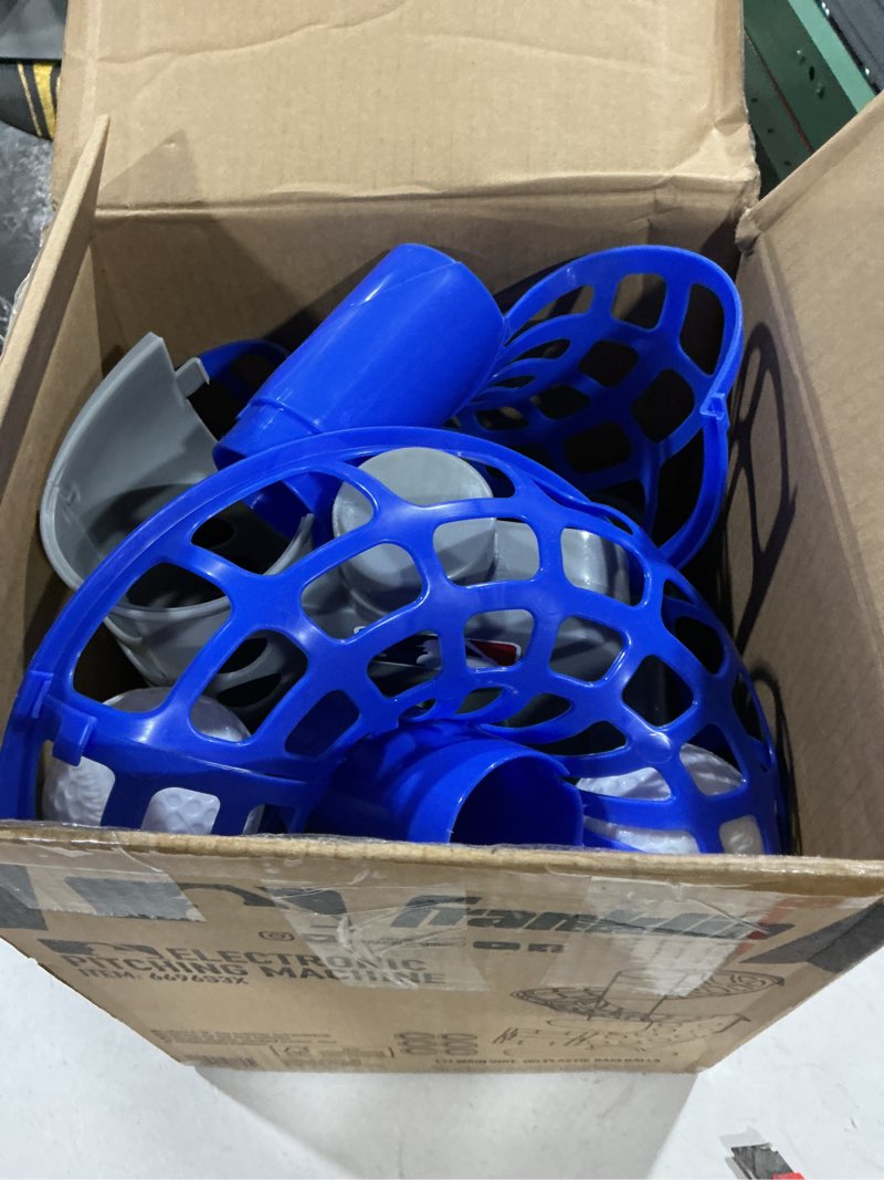 Condition photo showing As Is for Franklin Sports MLB Electronic Baseball Pitching Machine - Automatic Youth Pitching Machine with (6) Plastic Baseballs Included -Youth Baseball Pitcher Pitching Machine (Includes 6 Balls)