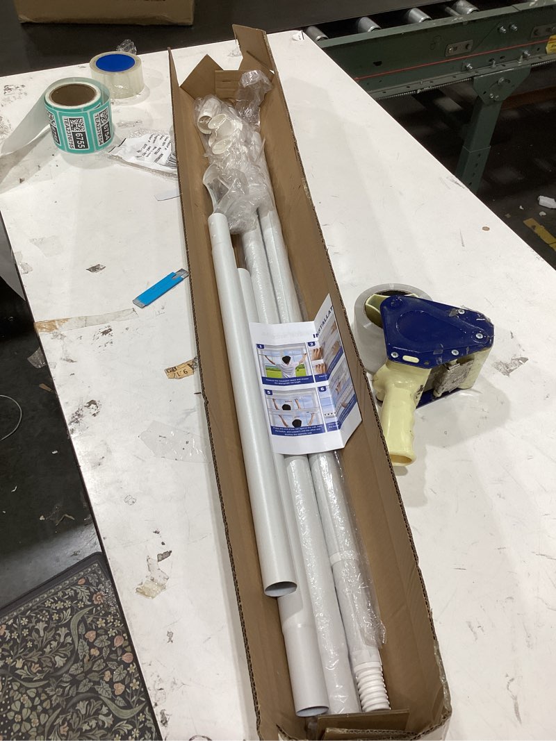 Condition photo showing Good Condition for White Tension Curtain Rods 41-146 In Extra Long Outdoor Patio Curtain Rods No Drilling Adjustable Heavy Duty Tension Rods for Windows Bathroom Living Room Curtains, Rod Diameter 1.26In 41-146in-1 Pack White