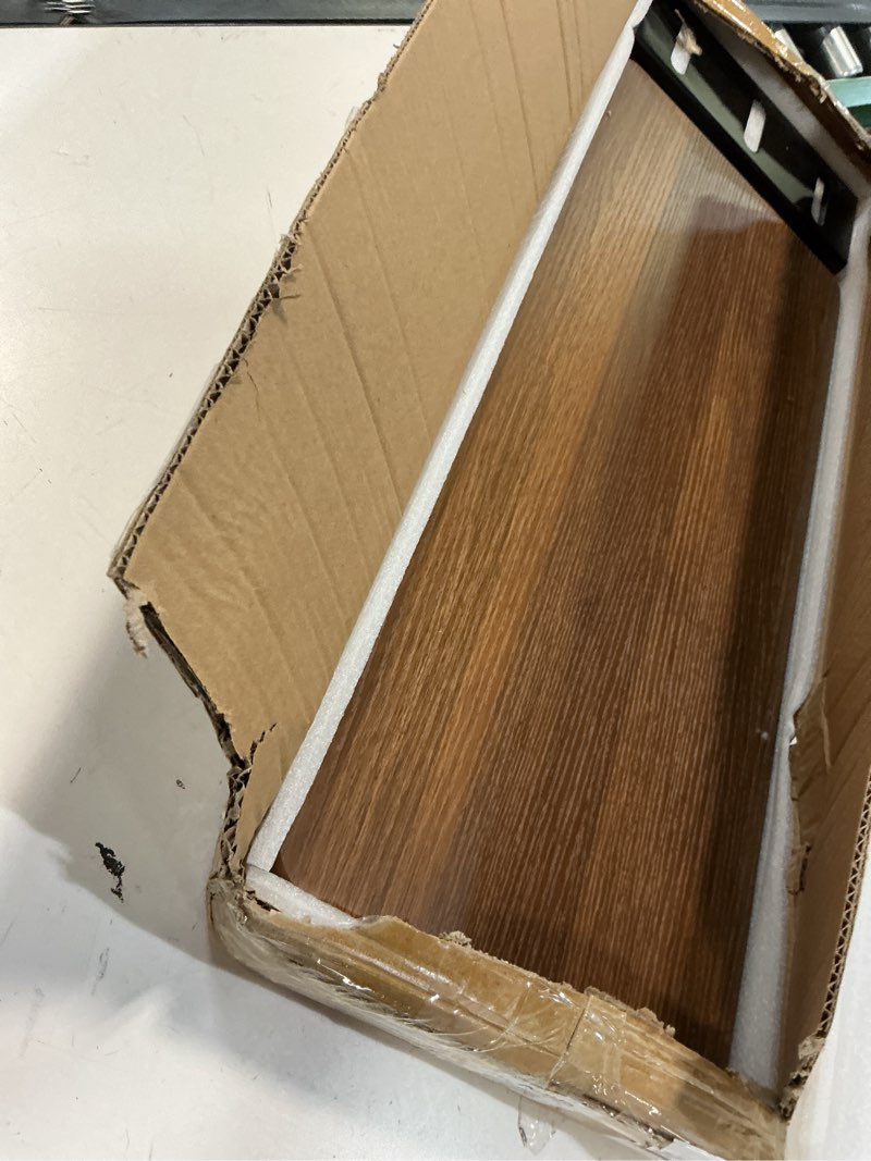 Condition photo showing Good Condition for monitor stand - 24 inch wood monitor stand riser, 220 pounds load capacity desk monitor riser for laptop/pc/printer, desktop stands organizer for home office walnut