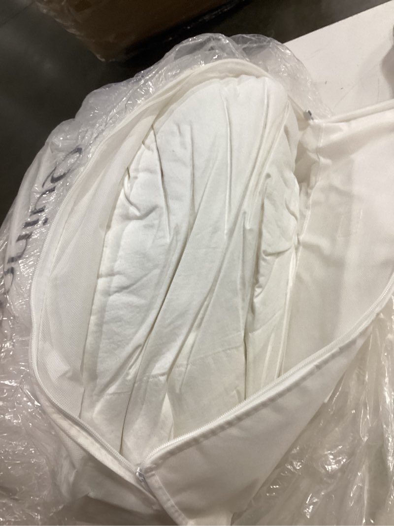 Condition photo showing As Is for premium down comforter, king/cal king, down