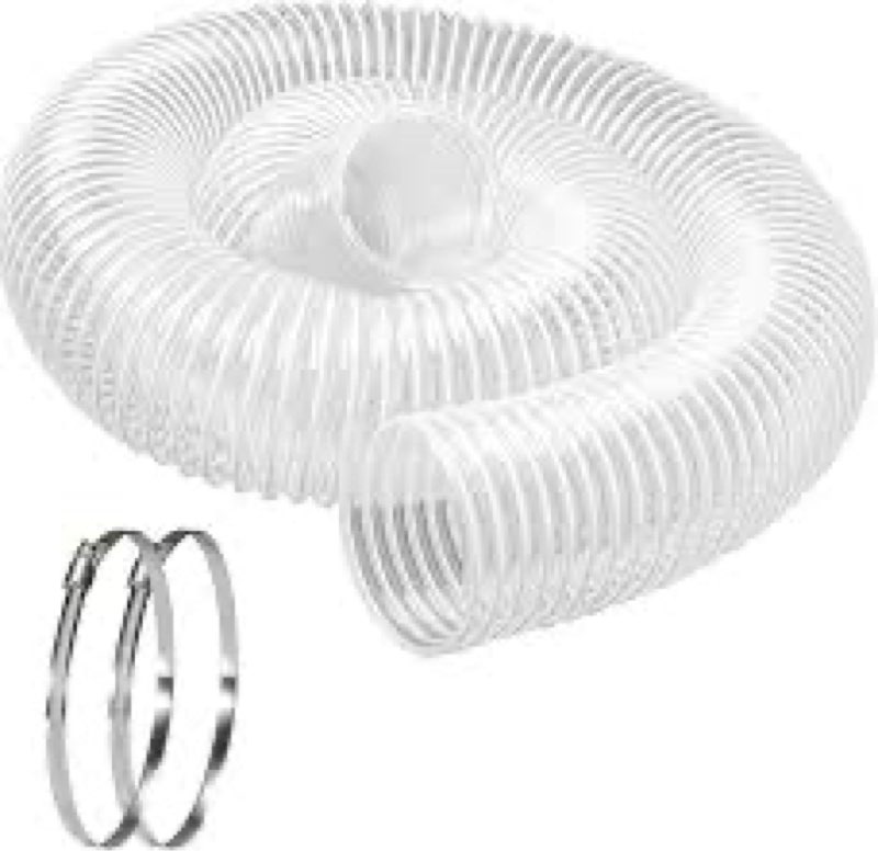 Heavy PVC Dust Collection Hose 6" x 10', Puncture Resistant PVC Dust Collection Hose with Carbon Ste