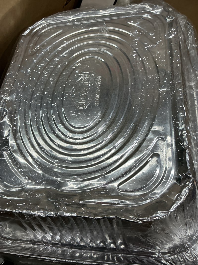 Condition photo showing New/Like New for nicole home collection aluminum pans with lids half size 9x13 extra heavy duty, disposable foil pans for baking (25 sets) 25 pack - w/ lids