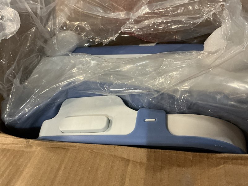 Condition photo showing As Is for 3-in-1 Portable Baby High Chair for Babies and Toddlers, Convertible Easy Clean Infant Foldable Highchair with Adjustable Legs & Dishwasher Safe Tray, Blue