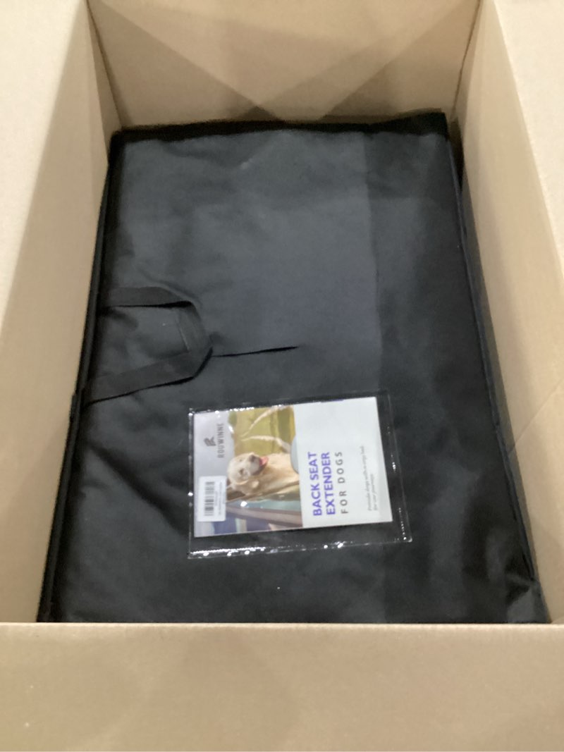 Condition photo showing Good Condition for back seat extender for dogs truck-large space, dog pet seat cover back seat hard bottom holds 420lb, waterproof dog hammock for crew cab trucks f150, ram1500, sierra, tundra, silverado, black for full size truck / full size suv black