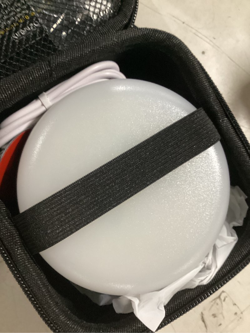 Condition photo showing New/Like New for led rechargeable camping lantern, portable camping lights with 6 modes, magnetic hanging tent light, ipx5 waterproof emergency light for power outages, hurricanes, hiking, and travel black pro