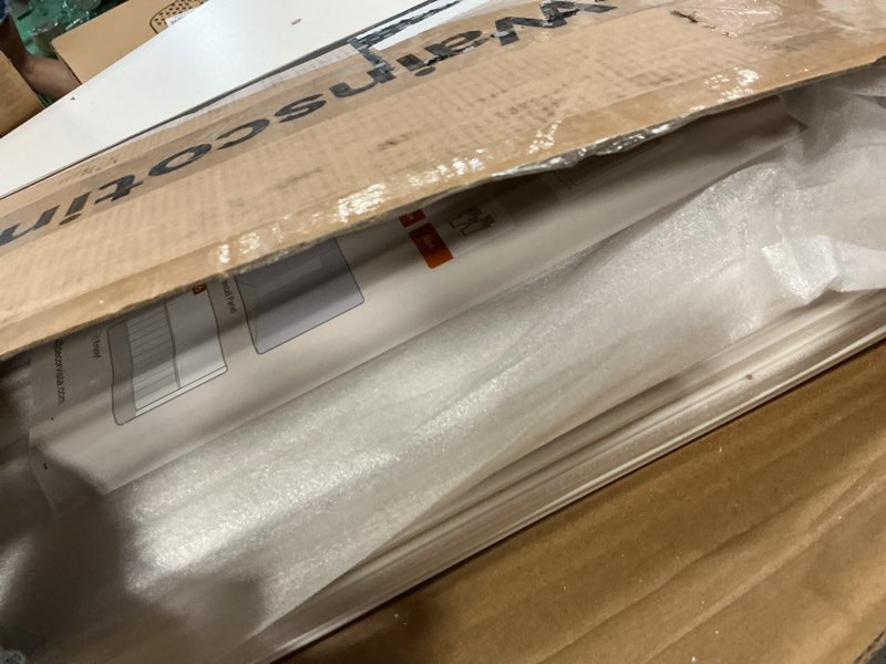 Condition photo showing Good Condition for upick wainscoting panels beadboard, paintable ps wall paneling for accent wall 116" x 39" 116x39 in - classic edition white