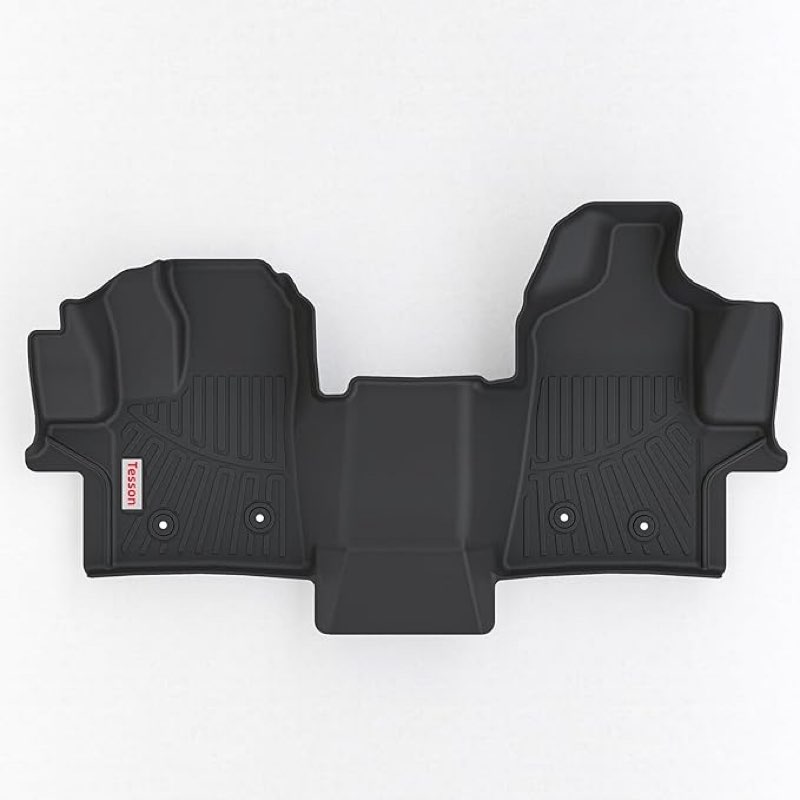 tesson floor mats front liner custom fit for 2022-2025 2026 ford transit (all models w/vinyl floors),heavy duty slush tpe all weather ford transit front accessories 1st row floor liner - 1pcs ford transit 2022-2025