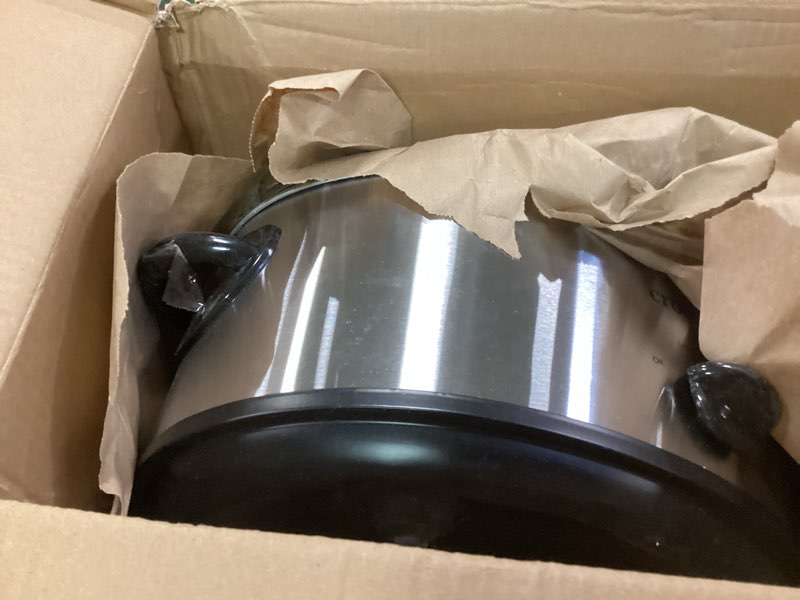 Condition photo showing As Is for Crock-Pot 7 Quart Oval Manual Slow Cooker, Stainless Steel (SCV700-S-BR), Versatile Cookware for Large Families or Entertaining 7 Quarts
