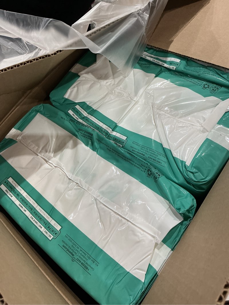 Condition photo showing New/Like New for depend incontinence protection with tabs, unisex, small/medium (19–34" waist, up to 170 lbs), maximum absorbency, 60 count (3 packs of 20) small/medium (60 count)