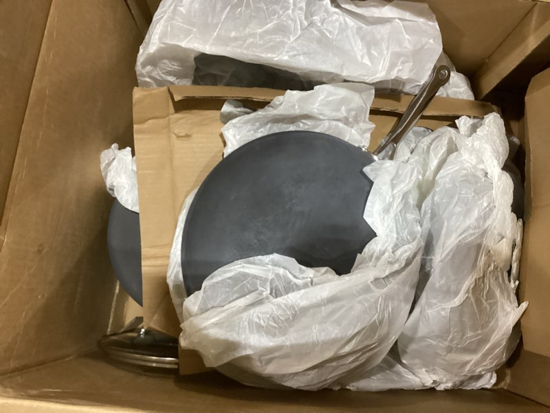 Condition photo showing New/Like New for cuisinart  pots and pans set, non stick hard anodized cookware set, compatible with electric, gas cooktops, dishwasher safe, oven safe pot set, cool grip handles, aluminum core for even heat 17 pc