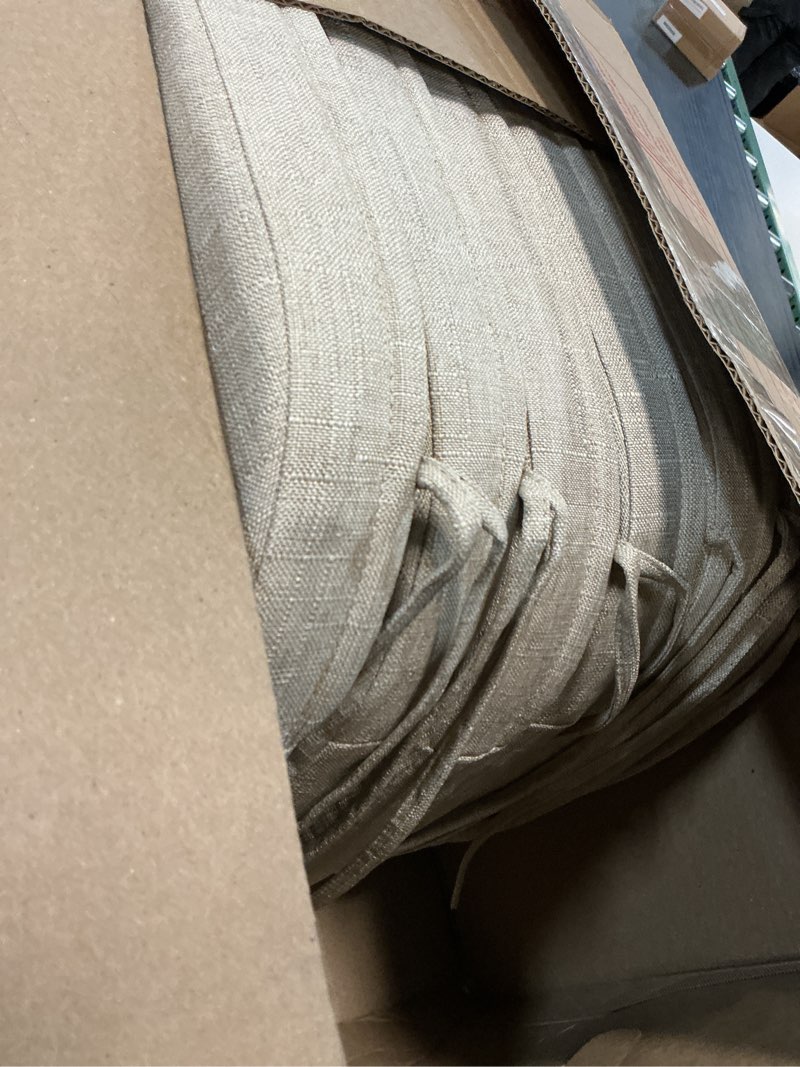 Condition photo showing Good Condition for chair cushions for dining chairs set of 6, non slip kitchen chair pads, 17" x 16" x 2", indoor dining chair cushions with ties, d-shaped seat cushions for kitchen chairs, beige beige 6 pack