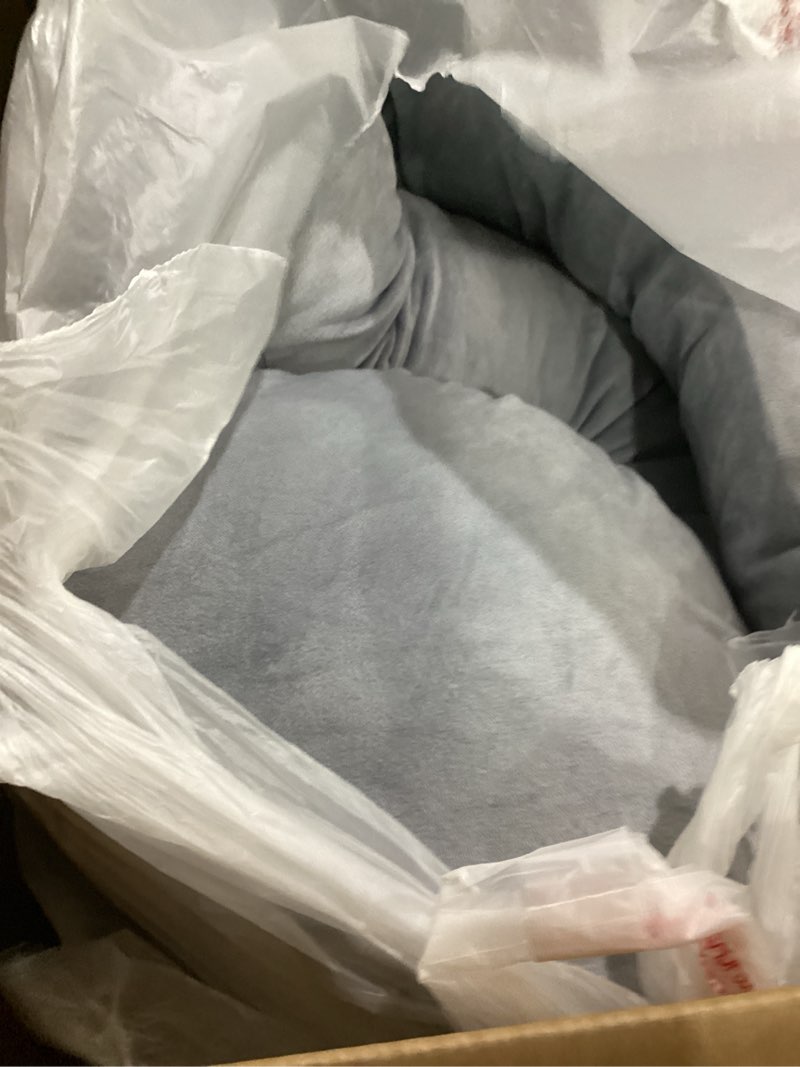 Condition photo showing New/Like New for large gray body pillow