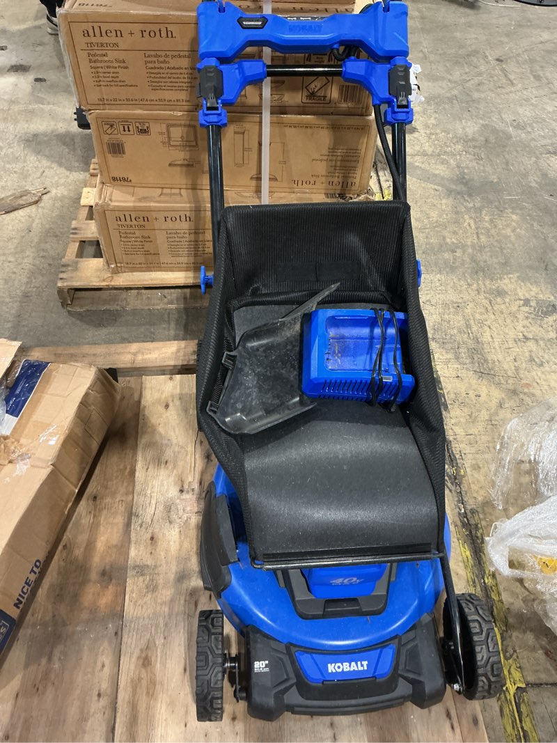 Condition photo showing Good Condition for doesn’t work, no battery kobalt 40-volt 21-in brushless battery push lawn mower 6 ah