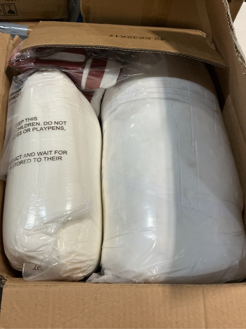Condition photo showing Good Condition for 22x24 inch outdoor seat cushions 4" thick, high density foam patio deep back chair cushions, water repellent replacement cushions with removable cover for patio sofa bench swing, red white 22 x 24 inch cabana red white