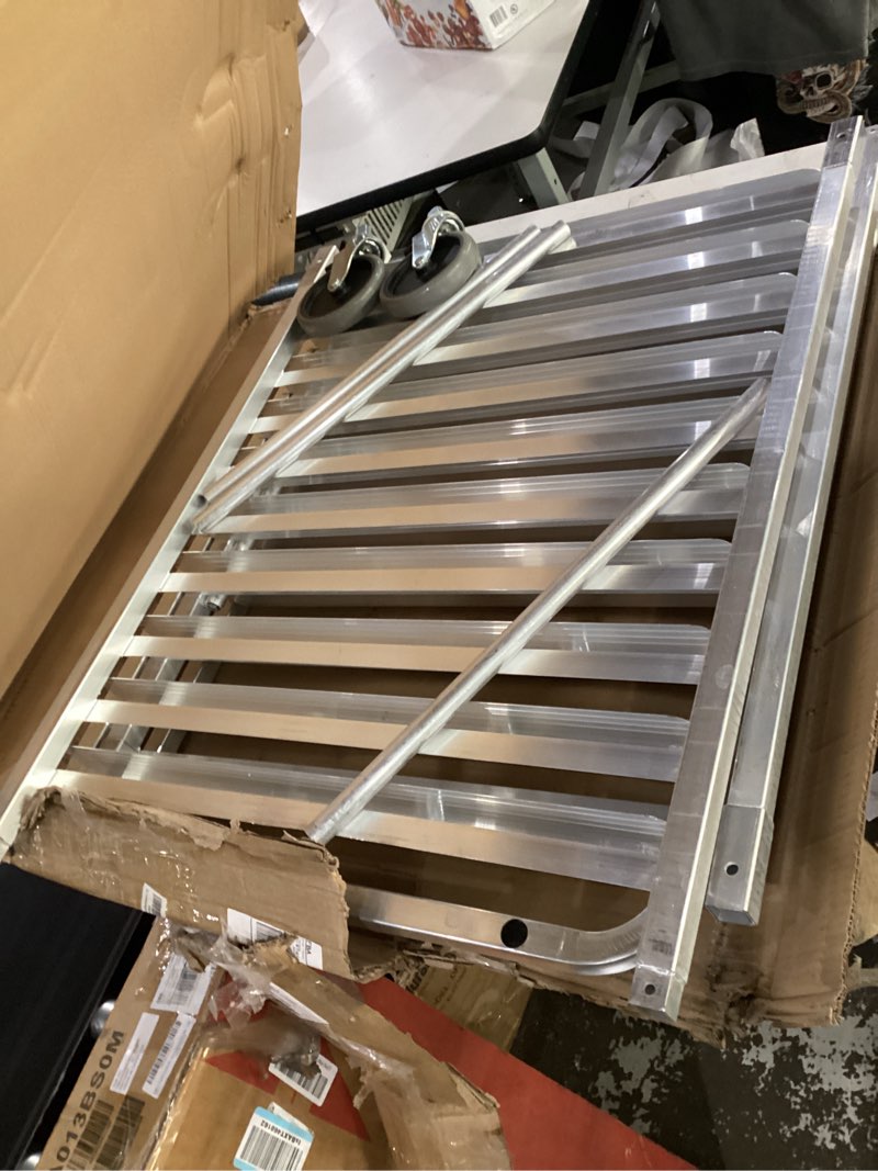 Condition photo showing As Is for bun pan rack, 20 tier bakery rack with wheels, aluminum sheet pan rack & speed rack for full/half sheets, 26x20x70, for home and kitchen, restaurant