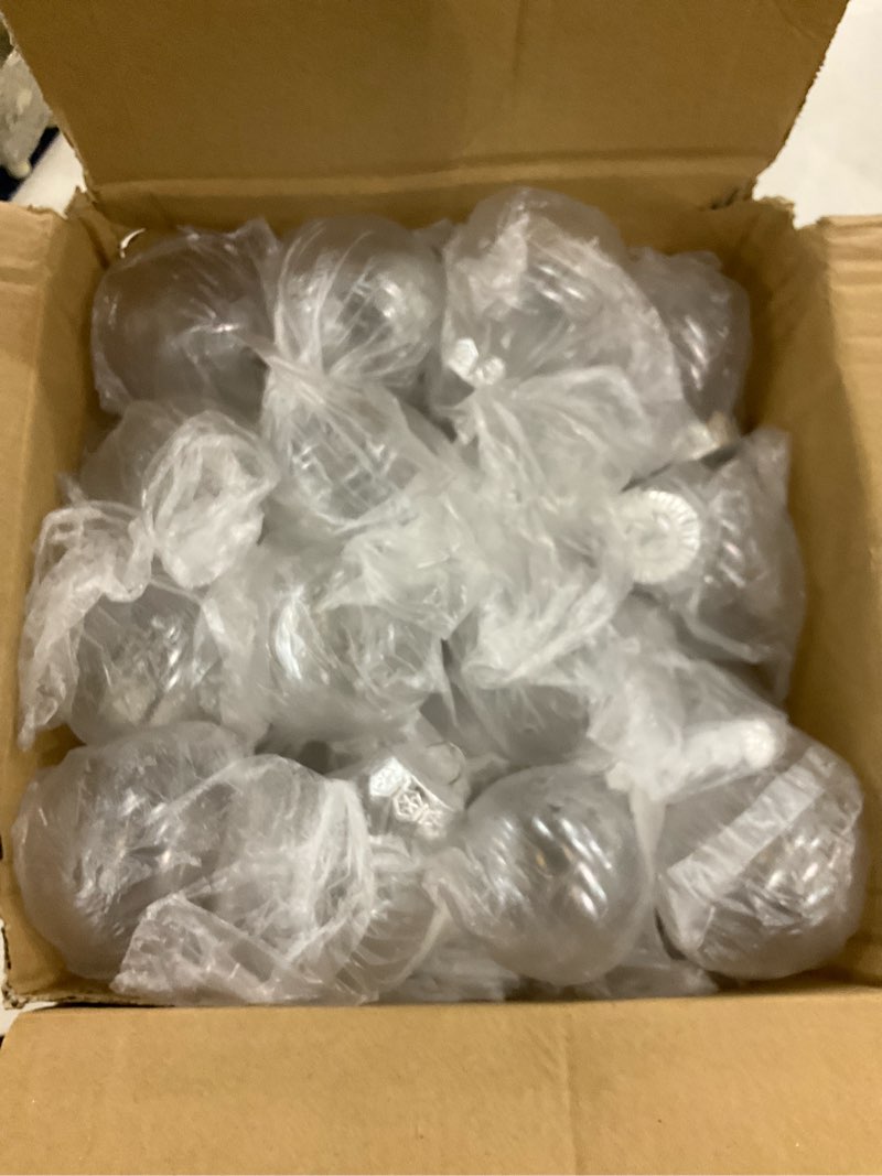 60 Pcs 2" Clear Plastic Christmas Fillable Balls with Lid and Rope,Round Removable Top Clear Ornamen