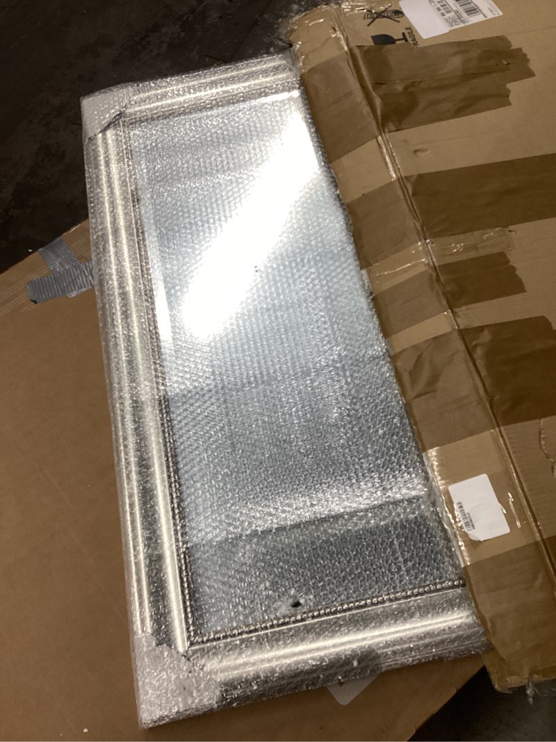 Condition photo showing Good Condition for MCS 24x36 Large Wall Mirror, Silver Mirror with Beaded Detail, Vertical & Horizontal Wall Hanging Mirror for Bathroom, Bedroom & Livingroom Silver 42.3"L x 30.3"W Rectangle - Beaded