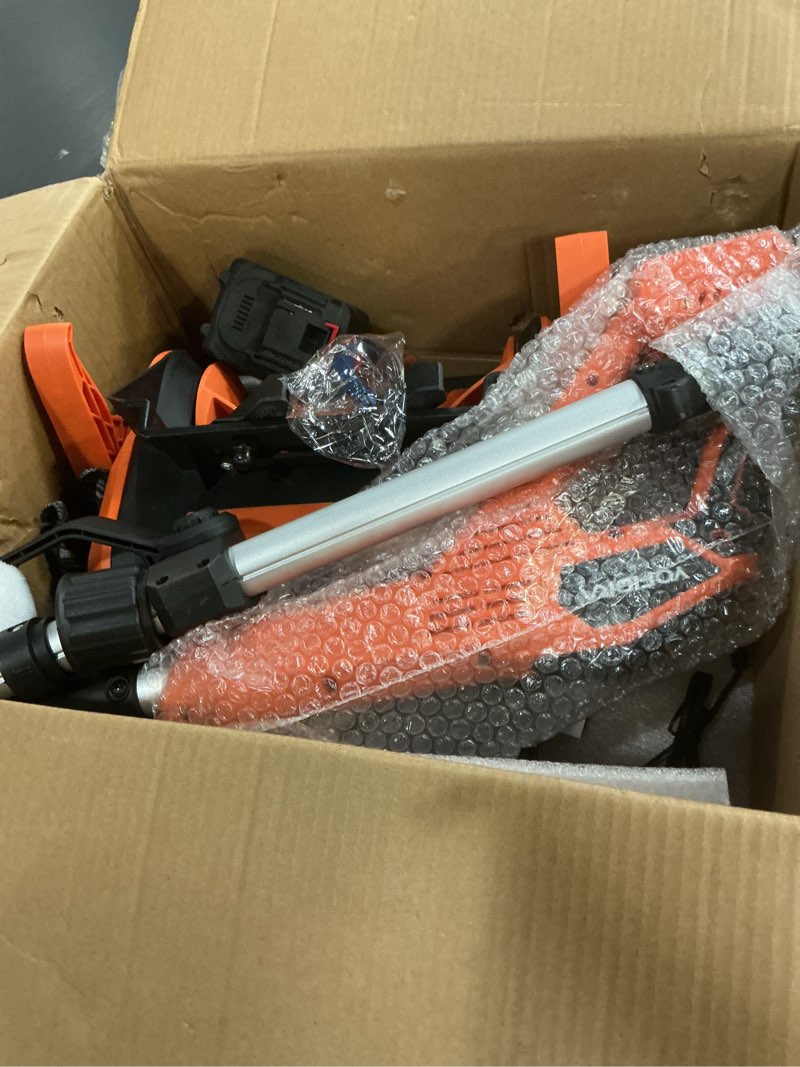 Condition photo showing Good Condition for cordless snow shovel, electric snow shovel 12" width 6.7" depth cleaning and 20ft throwing distance, 4 ah 21v battery brushless snow mover with adjustable front handle for driveway, steps, patio