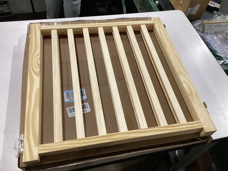 Condition photo showing New/Like New for yocan non-painted wood freestanding pet gate for dogs,wooden dog gates for doorways, stairs,the house, dog fences indoor puppy gate-2 panel h:23” ?2 panels?23.6"h without door