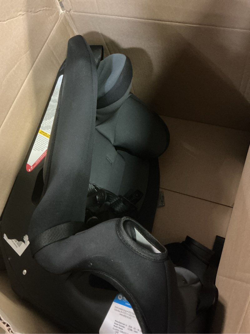 Condition photo showing As Is for safety 1st ellaris 3-in-1 convertible car seat, slim fit design, rear & forward-facing, 5-position headrest, 3-across fit, travel-friendly with machine-washable seat pad, smokey haze