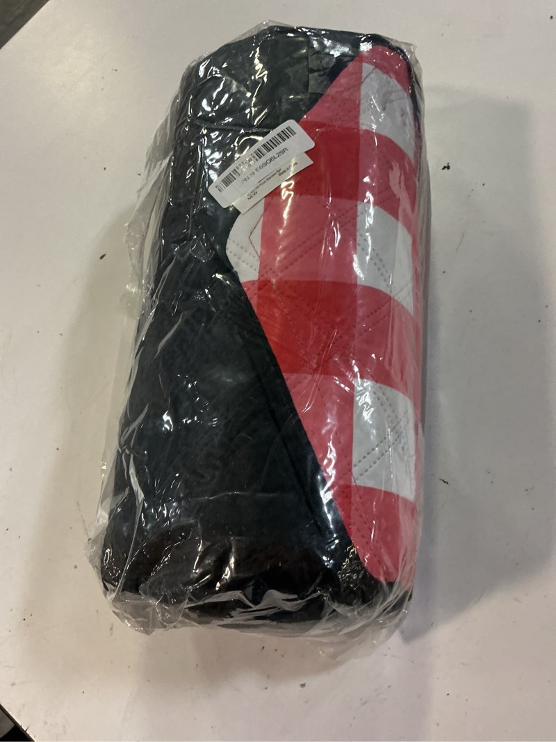 Condition photo showing Good Condition for tigejoy extra large picnic blanket waterproof foldable 80''x100'', outdoor picnic mat beach blanket sandproof for park, grass, travel, hiking, camping essentials, gingham picnic blanket red 8'4" x 6'8" (rectangular)