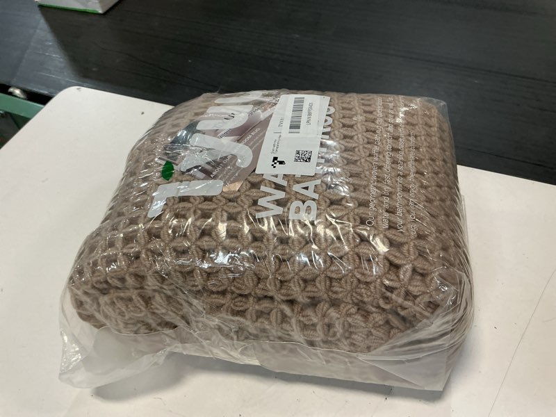 Condition photo showing Good Condition for waffle bath mat, boho bathroom rugs non slip washable super absorbent quick dry farmhouse bathroom decor, 48"x24" / 4'x2' khaki khaki 2' x 4' (rectangular)