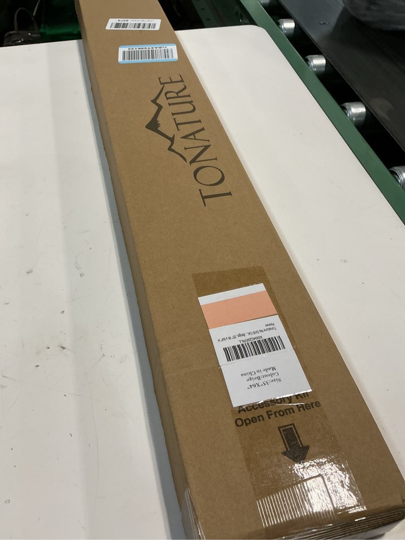 Condition photo showing Good Condition for No Drill Cellular Shades for Indoor Windows, Thermal Insulating & Noise Reducing Honeycomb Blinds, Free Stop Cordless Light Filtering Shades, Beige,35" W x 64" H 35"W x 64"H Beige(light Filtering)