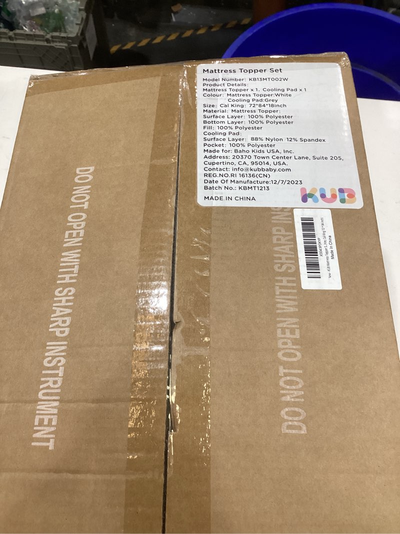 Condition photo showing As Is for KUB Mattress Topper&Cooling Mattress Protector Bed Fitted Sheet Set, Deep Pocket&4 Elastic Bands, Triple Anti-Slip, Back Pain Relief, Breathable Soft 2 inch Mattress Pad Cover (White, California King) White California King