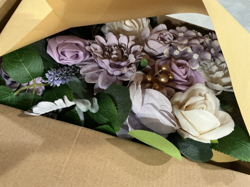 Condition photo showing Good Condition for weieryue(pack of 2 artificial flowers decorations,artificial arch backdrop garlandfor ceremony party reception entrance welcome easel door floral decor wall home entryway outdoor(cream purple)